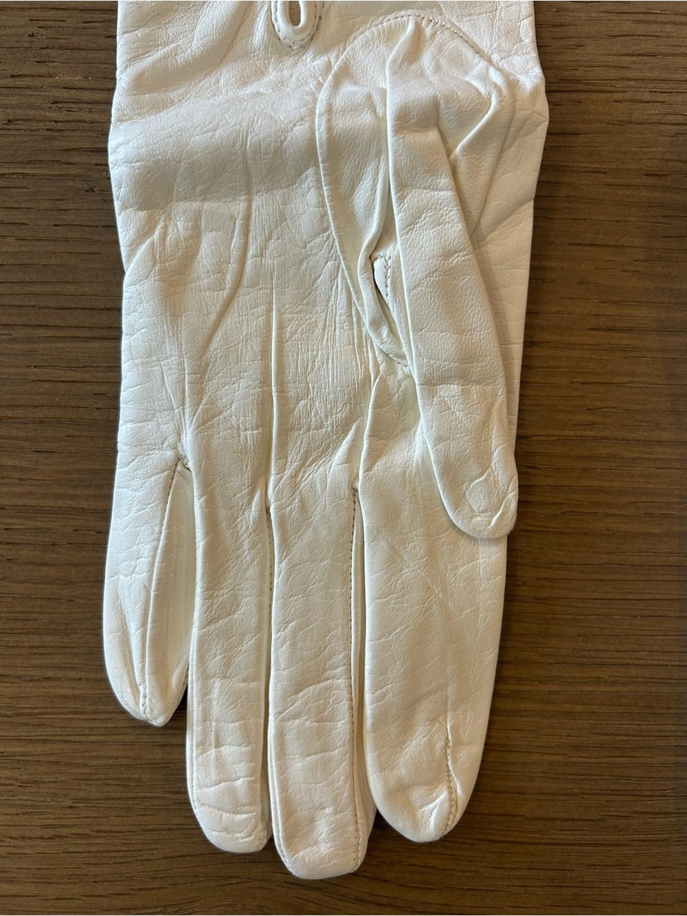 Vintage Shalimar White Leather Opera Gloves Silk Lined Made in Italy Size 7 - Picture 6 of 11